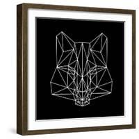 Fox on Black-Lisa Kroll-Framed Art Print