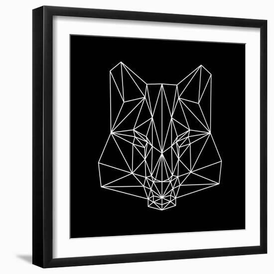 Fox on Black-Lisa Kroll-Framed Art Print