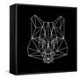 Fox on Black-Lisa Kroll-Framed Stretched Canvas