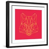 Fox on Red-Lisa Kroll-Framed Premium Giclee Print