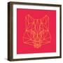 Fox on Red-Lisa Kroll-Framed Premium Giclee Print