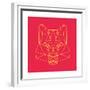 Fox on Red-Lisa Kroll-Framed Premium Giclee Print