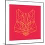 Fox on Red-Lisa Kroll-Mounted Premium Giclee Print