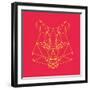 Fox on Red-Lisa Kroll-Framed Art Print