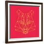 Fox on Red-Lisa Kroll-Framed Art Print