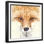 Fox Portrait Made of Geometrical Shapes-Wision-Framed Premium Giclee Print