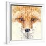 Fox Portrait Made of Geometrical Shapes-Wision-Framed Premium Giclee Print