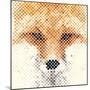 Fox Portrait Made of Geometrical Shapes-Wision-Mounted Premium Giclee Print