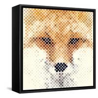 Fox Portrait Made of Geometrical Shapes-Wision-Framed Stretched Canvas