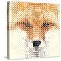 Fox Portrait Made of Geometrical Shapes-Wision-Stretched Canvas