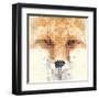 Fox Portrait Made of Geometrical Shapes-Wision-Framed Art Print