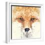 Fox Portrait Made of Geometrical Shapes-Wision-Framed Art Print