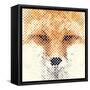 Fox Portrait Made of Geometrical Shapes-Wision-Framed Stretched Canvas