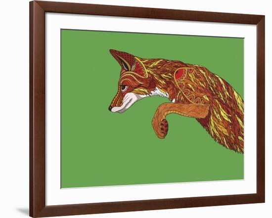 Fox Pounce-Drawpaint Illustration-Framed Giclee Print