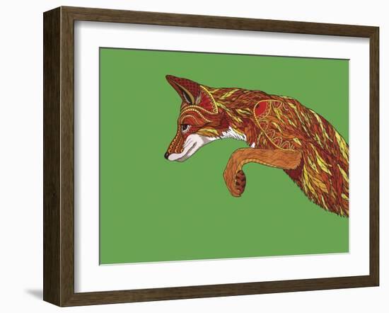 Fox Pounce-Drawpaint Illustration-Framed Giclee Print