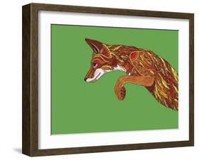 Fox Pounce-Drawpaint Illustration-Framed Giclee Print