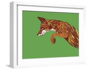 Fox Pounce-Drawpaint Illustration-Framed Giclee Print