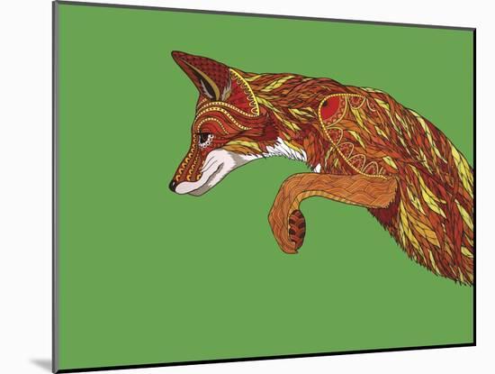 Fox Pounce-Drawpaint Illustration-Mounted Giclee Print