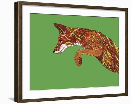 Fox Pounce-Drawpaint Illustration-Framed Giclee Print