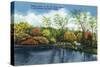 Fox River Valley, Illinois, Fishing Scene on the Fox River-Lantern Press-Stretched Canvas
