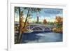 Fox River Valley, Illinois, View of the Fox River Bridge between Batavia and Aurora-Lantern Press-Framed Art Print