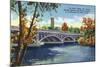 Fox River Valley, Illinois, View of the Fox River Bridge between Batavia and Aurora-Lantern Press-Mounted Art Print