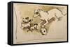 Fox Terrier and Puppies-Joseph Crawhall-Framed Stretched Canvas