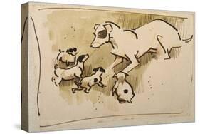 Fox Terrier and Puppies-Joseph Crawhall-Stretched Canvas