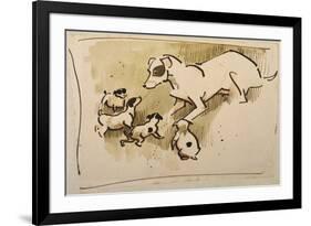 Fox Terrier and Puppies-Joseph Crawhall-Framed Giclee Print