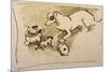 Fox Terrier and Puppies-Joseph Crawhall-Mounted Giclee Print