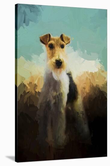 Fox Terrier on Alert-Jai Johnson-Stretched Canvas