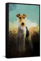 Fox Terrier on Alert-Jai Johnson-Framed Stretched Canvas