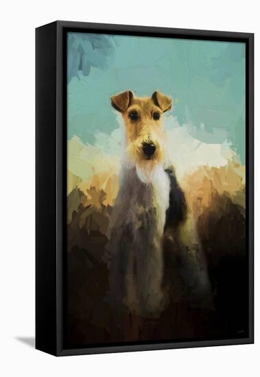 Fox Terrier on Alert-Jai Johnson-Framed Stretched Canvas