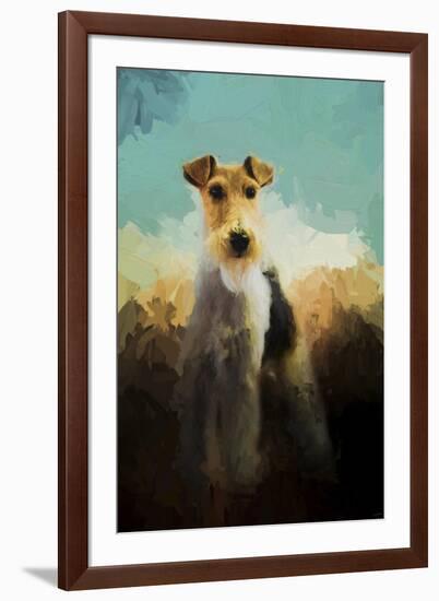 Fox Terrier on Alert-Jai Johnson-Framed Giclee Print