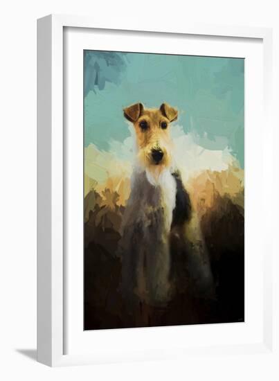 Fox Terrier on Alert-Jai Johnson-Framed Giclee Print