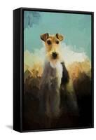 Fox Terrier on Alert-Jai Johnson-Framed Stretched Canvas