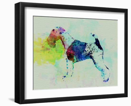 Fox Terrier Watercolor-NaxArt-Framed Art Print