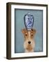 Fox Terrier with Blue Vase-Fab Funky-Framed Art Print