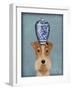 Fox Terrier with Blue Vase-Fab Funky-Framed Art Print