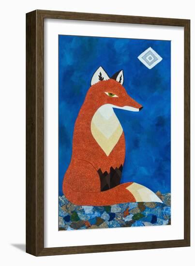 Fox under Diamond Moon-Casey Craig-Framed Art Print