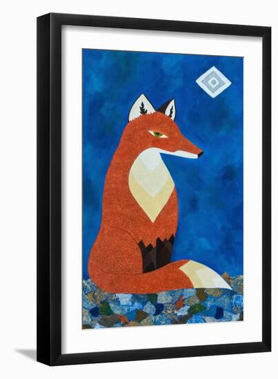 Fox under Diamond Moon-Casey Craig-Framed Art Print