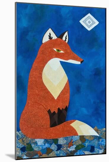 Fox under Diamond Moon-Casey Craig-Mounted Art Print
