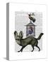 Fox With Birdcage-Fab Funky-Stretched Canvas