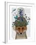 Fox with Butterfly Bell Jar-Fab Funky-Framed Art Print