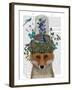 Fox with Butterfly Bell Jar-Fab Funky-Framed Art Print