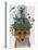 Fox with Butterfly Bell Jar-Fab Funky-Stretched Canvas