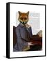 Fox with Flute-Fab Funky-Framed Stretched Canvas