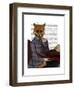 Fox with Flute-Fab Funky-Framed Art Print