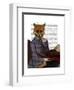 Fox with Flute-Fab Funky-Framed Art Print