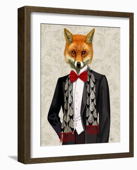 Fox with Red Bow Tie-Fab Funky-Framed Art Print